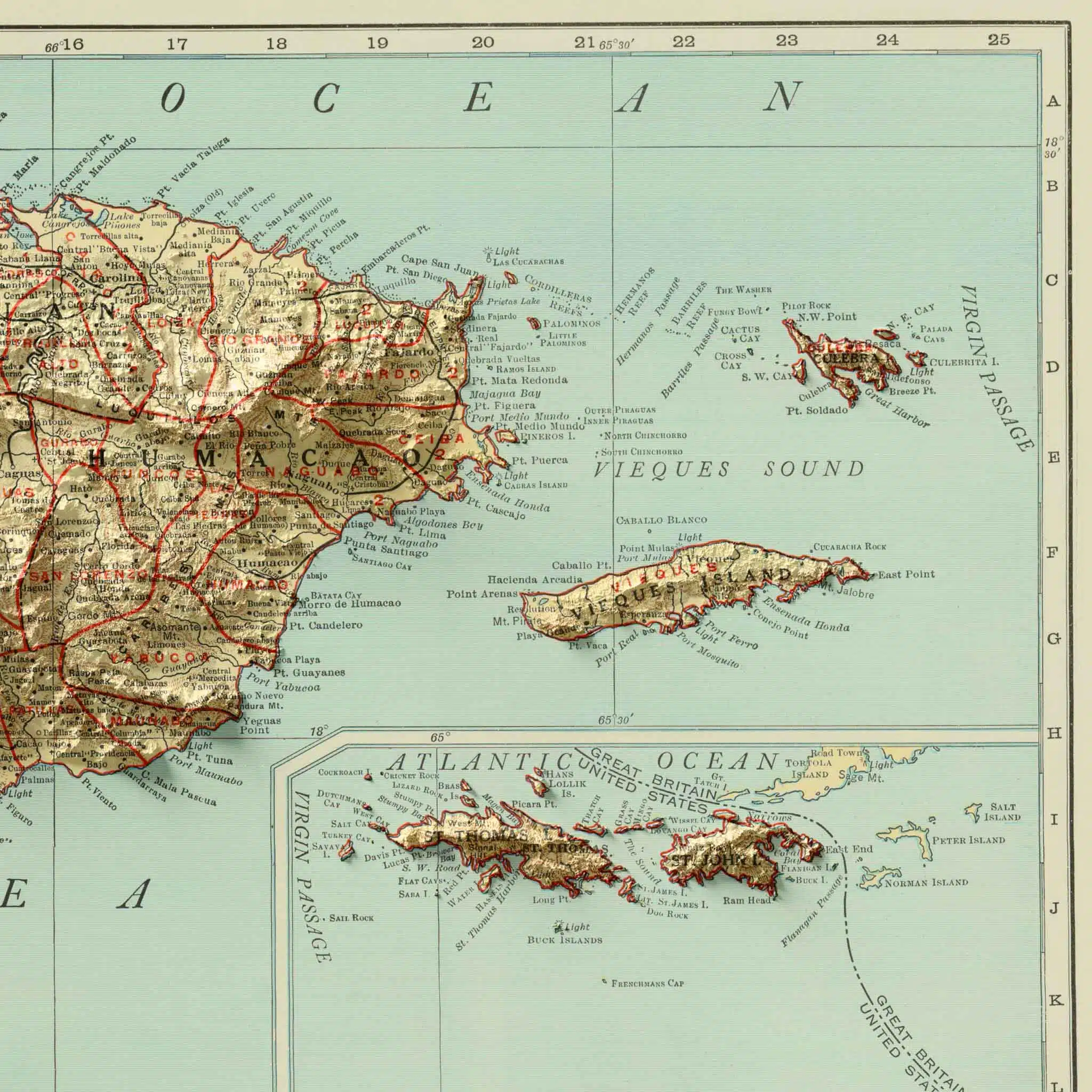 puerto rico vintage map
