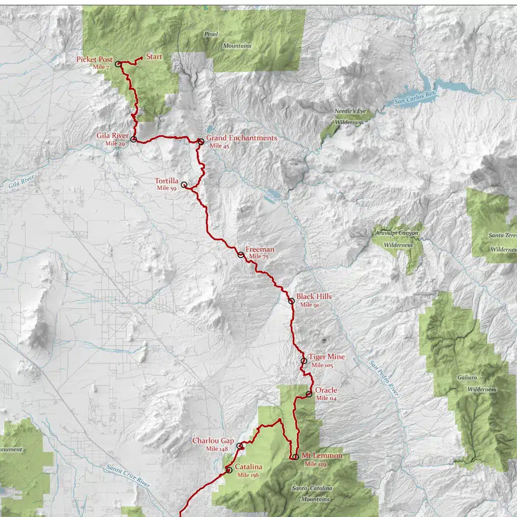 Arizona Monster 300 Ultramarathon Map | Customizable | Parallax Maps